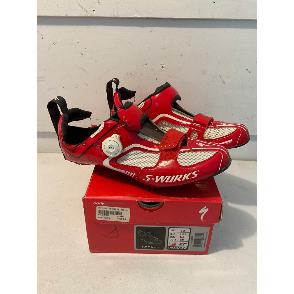 Specialized S-Works Trivent Triathlon Cycling Shoes Red White Boa Men 9.6 EU 43